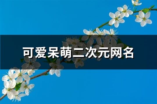 可爱呆萌二次元网名(优选225个)