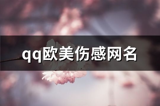 qq欧美伤感网名(共70个)