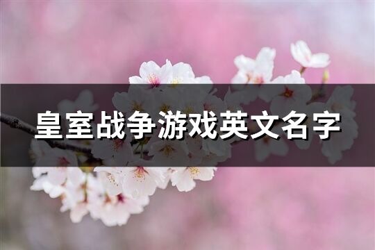 皇室战争游戏英文名字(60个)