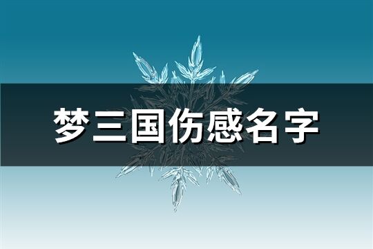 梦三国伤感名字(共375个)