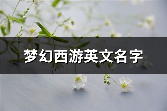 梦幻西游英文名字(共66个)