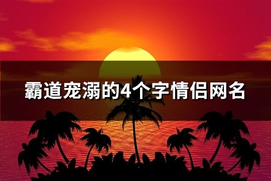 霸道宠溺的4个字情侣网名(精选929对)