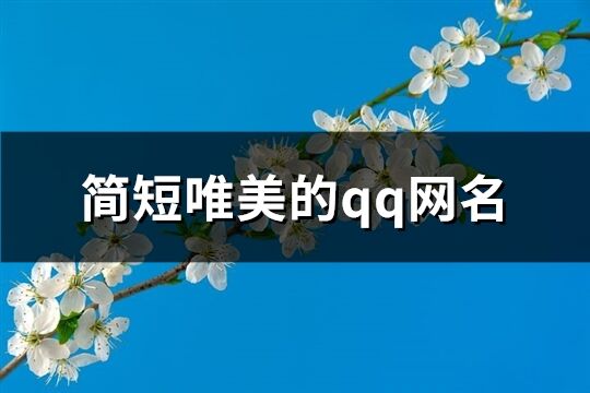 简短唯美的qq网名(461个)