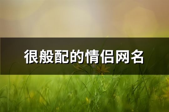 很般配的情侣网名(精选137对)