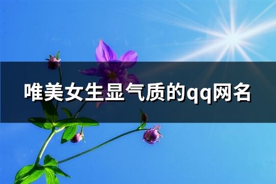 唯美女生显气质的qq网名(共111个)