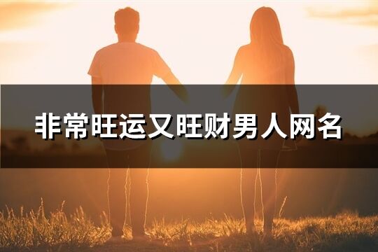 非常旺运又旺财男人网名(精选511个)