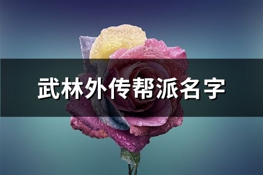 武林外传帮派名字(共63个)