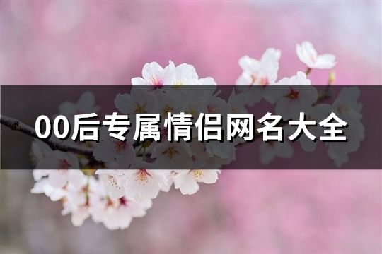 00后专属情侣网名大全(398个)