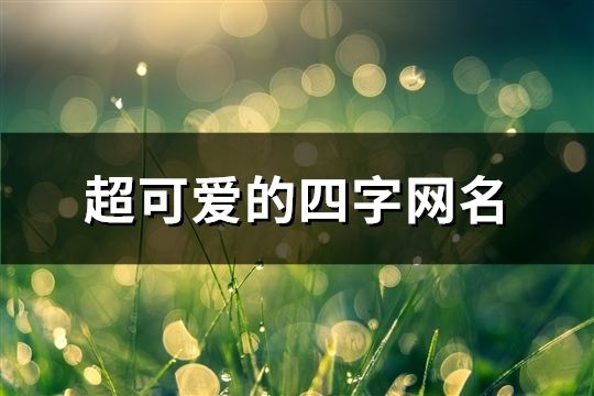 超可爱的四字网名(共70个)