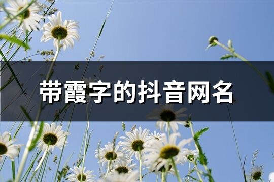 带霞字的抖音网名(精选207个)