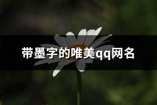 带墨字的唯美qq网名(129个)