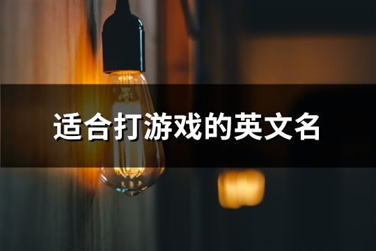 适合打游戏的英文名(精选124个)