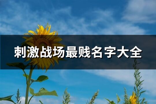 刺激战场最贱名字大全(共100个)