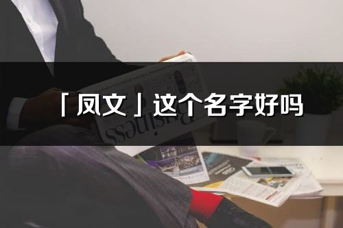 「凤文」这个名字好吗