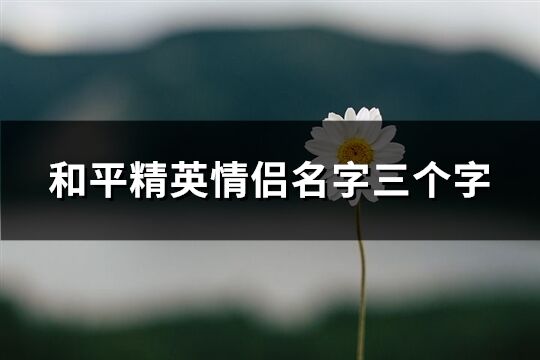 和平精英情侣名字三个字(67个)