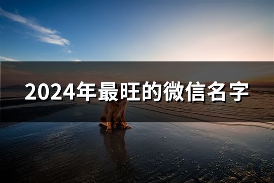 2024年最旺的微信名字(共129个)