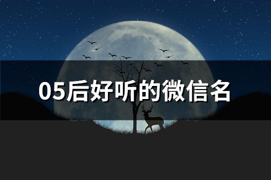 05后好听的微信名(2324个)