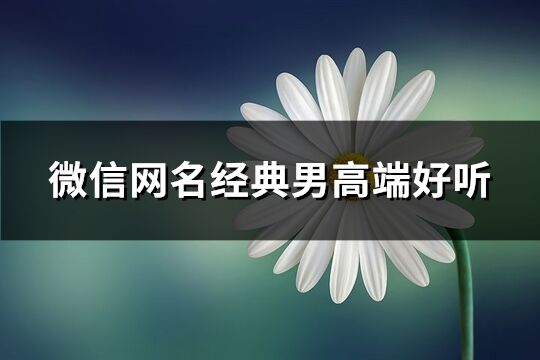 微信网名经典男高端好听(共278个)