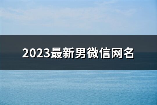 2023最新男微信网名(77个)