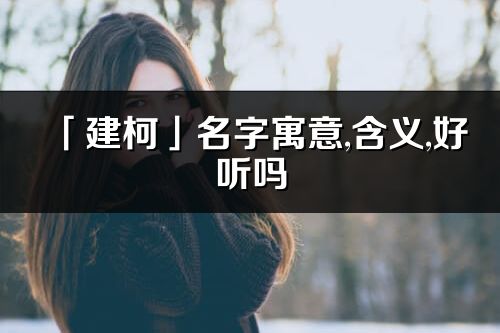 「建柯」名字寓意,含义,好听吗_建柯名字分析打分