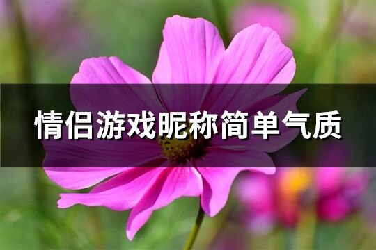 情侣游戏昵称简单气质(共134个)