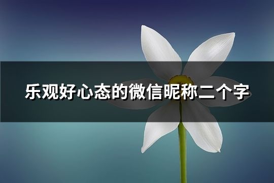 乐观好心态的微信昵称二个字(共41个)