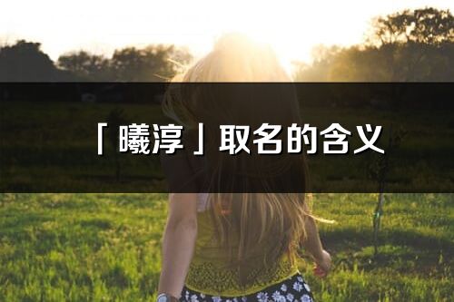 「曦淳」取名的含义_曦淳名字寓意解释