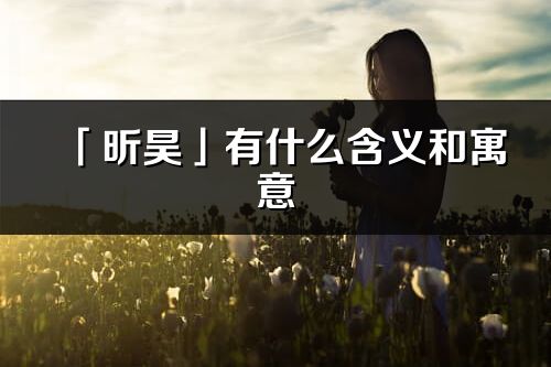 「昕昊」有什么含义和寓意