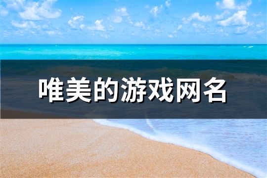 唯美的游戏网名(195个)