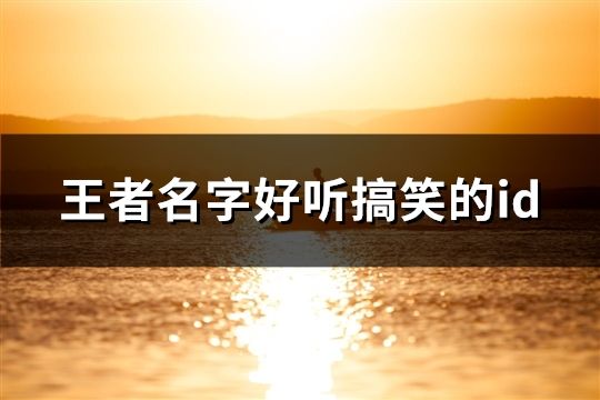 王者名字好听搞笑的id(精选122个)